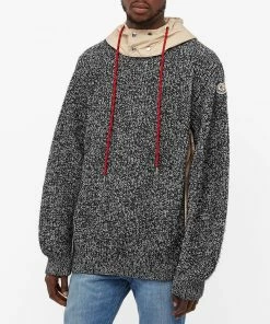 Moncler Hooded Knitted Marl Knit 10 Moncler Hooded Knitted Marl Knit -Outlet Sweaters Store 08 09 2021 JA 9C000 20 M1256 095 8 1