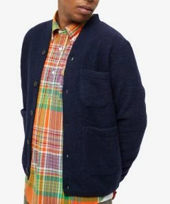 Universal Works Wool Fleece Cardigan 9 Universal Works Wool Fleece Cardigan -Outlet Sweaters Store 08 09 2022 aj 27708 nvy 10