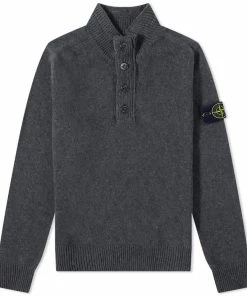 Stone Island Lambswool Quarter Button Knit