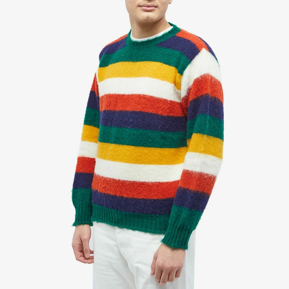 Drake's Brushed Shetland Stripe Crew Knit 2 Drake's Brushed Shetland Stripe Crew Knit - Image 2