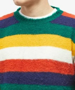 Drake's Brushed Shetland Stripe Crew Knit 9 Drake's Brushed Shetland Stripe Crew Knit -Outlet Sweaters Store 09 01 2023 LL DR2A3A 22552 TGM 5 1