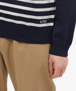 A.P.C. A.P.C Matthew Stripe Crew Knit -Outlet Sweaters Store 09 01 2023 LL WSAAZ H23156 IAK 5 1