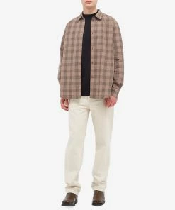 Studio Nicholson Santo Beatles Check Pocket Detail Shirt -Outlet Sweaters Store 09 06 2022 JD SANTOSNM 698 TAN m9 1