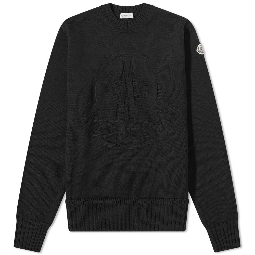 Moncler Macro Logo Tonal Crew Knit 1 Moncler Macro Logo Tonal Crew Knit