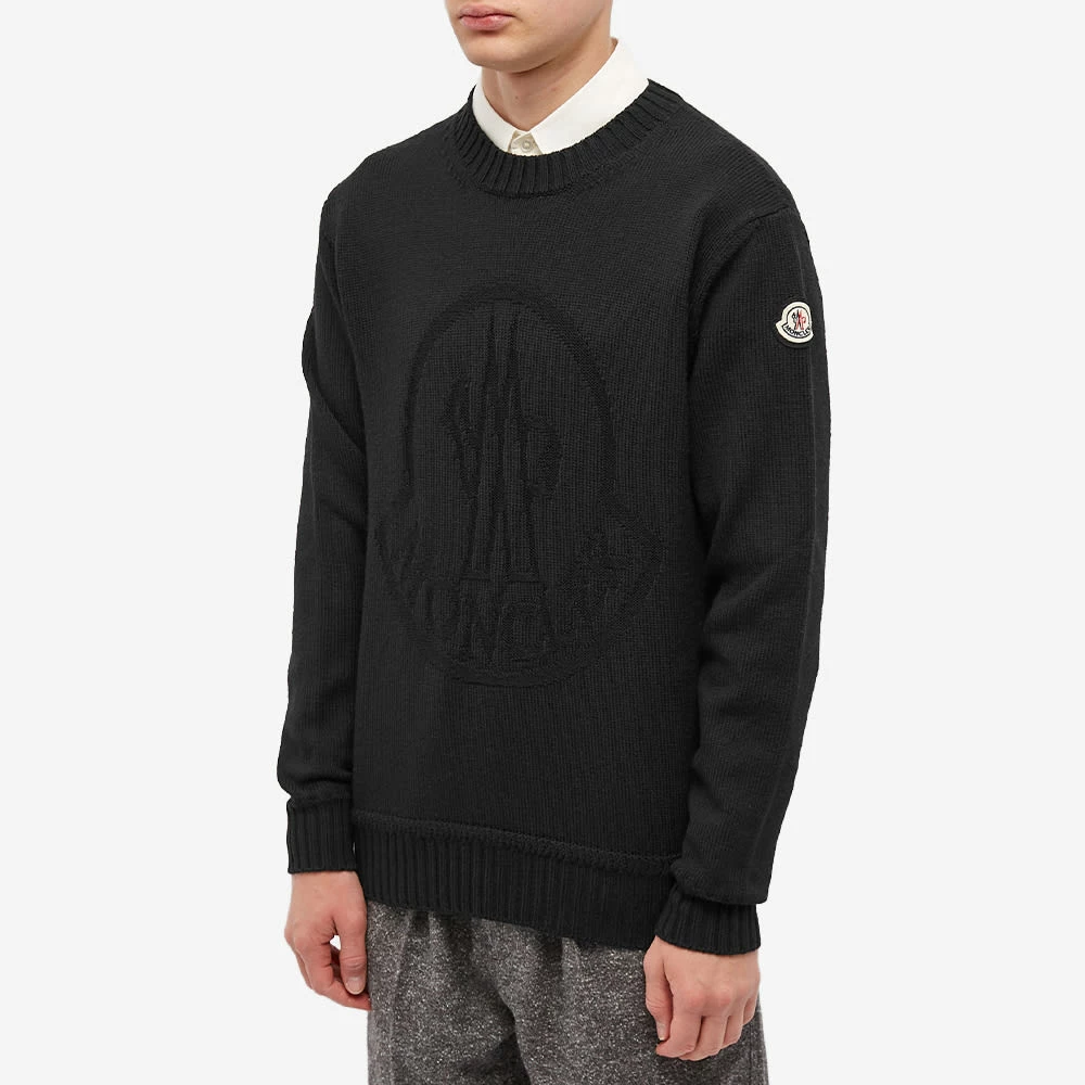 Moncler Macro Logo Tonal Crew Knit 2 Moncler Macro Logo Tonal Crew Knit - Image 2