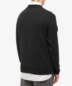 Moncler Macro Logo Tonal Crew Knit 7 Moncler Macro Logo Tonal Crew Knit -Outlet Sweaters Store 09 08 2022 ML 9C000 20 M1282 999 8 1