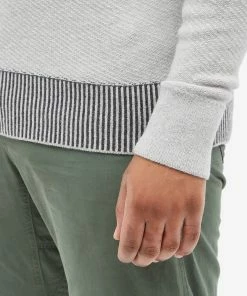 Oliver Spencer Blenheim Contrast Hem Crew Knit -Outlet Sweaters Store 09 09 2022 ml osmk637d bla01 lig 10