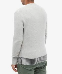 Oliver Spencer Blenheim Contrast Hem Crew Knit -Outlet Sweaters Store 09 09 2022 ml osmk637d bla01 lig 8