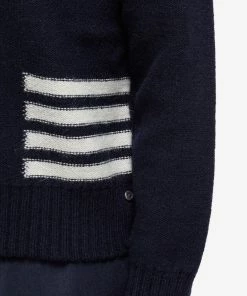 Thom Browne Intarsia Side 4 Bar Crew Knit 9 Thom Browne Intarsia Side 4 Bar Crew Knit -Outlet Sweaters Store 10 01 2023 JD MKA448A Y1032 415 10 1