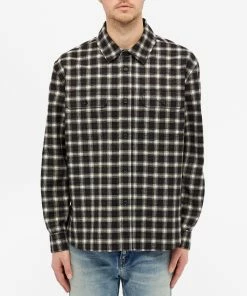 Saint Laurent Woven Check Shirt -Outlet Sweaters Store 10 07 2020 625756 Y1B97 1580 4 1