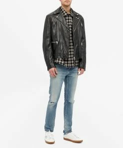 Saint Laurent Woven Check Shirt -Outlet Sweaters Store 10 07 2020 625756 Y1B97 1580 m6 1