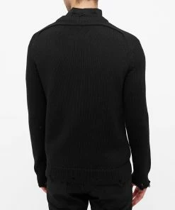 Saint Laurent Distressed Crew Knit -Outlet Sweaters Store 10 08 2021 BLR 604798YALO2 1000 8 1