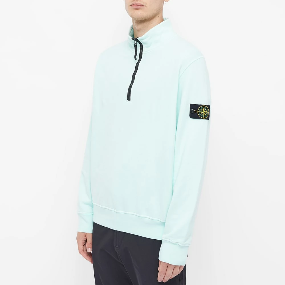 Stone Island Brushed Cotton Fleece Half Zip Sweat 2 Stone Island Brushed Cotton Fleece Half Zip Sweat - Image 2