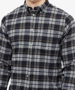 Norse Projects Anton Brushed Flannel Check Button Down Shirt -Outlet Sweaters Store 10 10 2022 jd n40 0595 1016 10