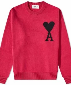 AMI Large A Heart Crew Knit