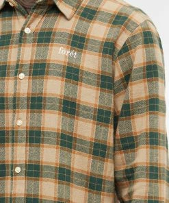 Foret End Pillar Check Shirt -Outlet Sweaters Store 11 01 2023 GH F888 DGN 10 1