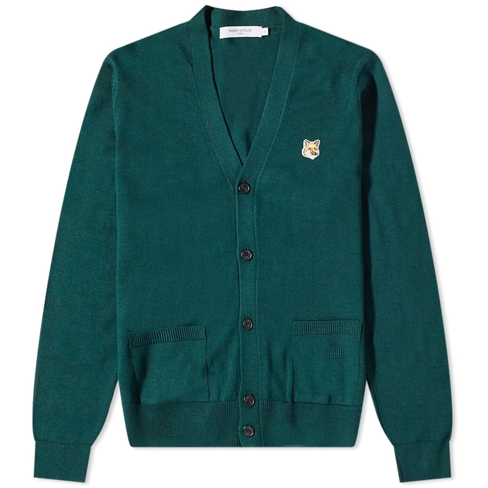Maison Kitsune Fox Head Patch Classic Cardigan 1 Maison Kitsune Fox Head Patch Classic Cardigan