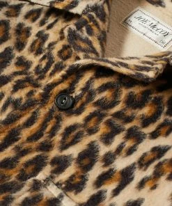 The Real McCoys Joe Mccoy Leopard Fur Open Collar Shirt -Outlet Sweaters Store 12 01 2022 LL MS21105 041 3 1