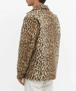 The Real McCoys Joe Mccoy Leopard Fur Open Collar Shirt -Outlet Sweaters Store 12 01 2022 LL MS21105 041 5 1