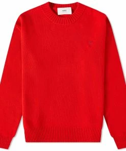 AMI Tonal Small Heart Crew Knit