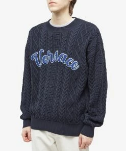 Versace Varsity Intarsia Knit 7 Versace Varsity Intarsia Knit -Outlet Sweaters Store 12 01 2023 SI 1007805 1A05531 1UE40 7 1