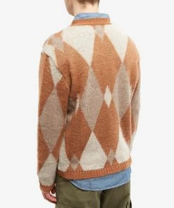 Rats Argyle Mohair Knit Cardigan -Outlet Sweaters Store 12 01 2023 LL 22 RN 1010 BR 3 1