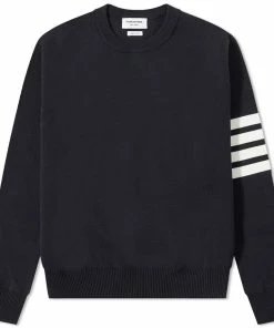 Thom Browne Milano Four Bar Stripe Crew Knit