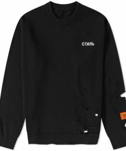 Heron Preston Shredded CTNMB Knit Crew Sweat