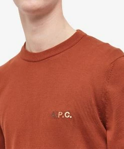 A.P.C. A.P.C Sylvain Logo Crew Knit -Outlet Sweaters Store 12 12 2022 AW COGDH H23164 WHI 10 1