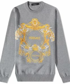 Versace Baroque Logo Intarsia Knit