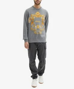 Versace Baroque Logo Intarsia Knit -Outlet Sweaters Store 13 01 2023 NS 1007982 1A05696 1E100 m9 1