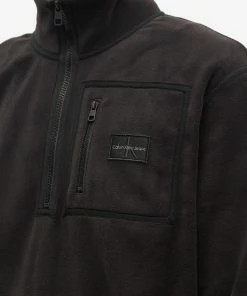 Calvin Klein Shrunken Badge Polar Fleece Jacket -Outlet Sweaters Store 13 05 2022 EC J30J321545 BEH 5 1