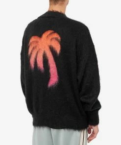 Palm Angels Back Palm Mohair Knit -Outlet Sweaters Store 13 07 2022 BLR PMHE007F22KNI0021032 8 1