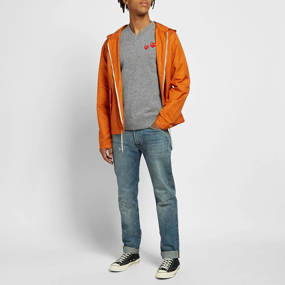 Comme Des Garçons Play Comme Des Garcons Play Double Heart V Neck Knit 5 Comme Des Garçons Play Comme Des Garcons Play Double Heart V Neck Knit - Image 5