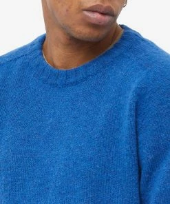 Kestin Brushed Shetland Crew Knit -Outlet Sweaters Store 13 12 2022 LL KHKNAW2202 BLU 5 1