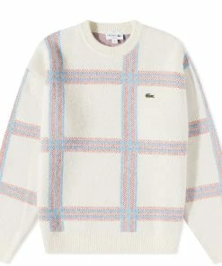 Lacoste Check Wool Crew Knit