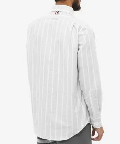 Thom Browne Floral Applique Striped Button Down Oxford Shirt -Outlet Sweaters Store 14 04 2022 BLR MWL272E 10426 035 8 1