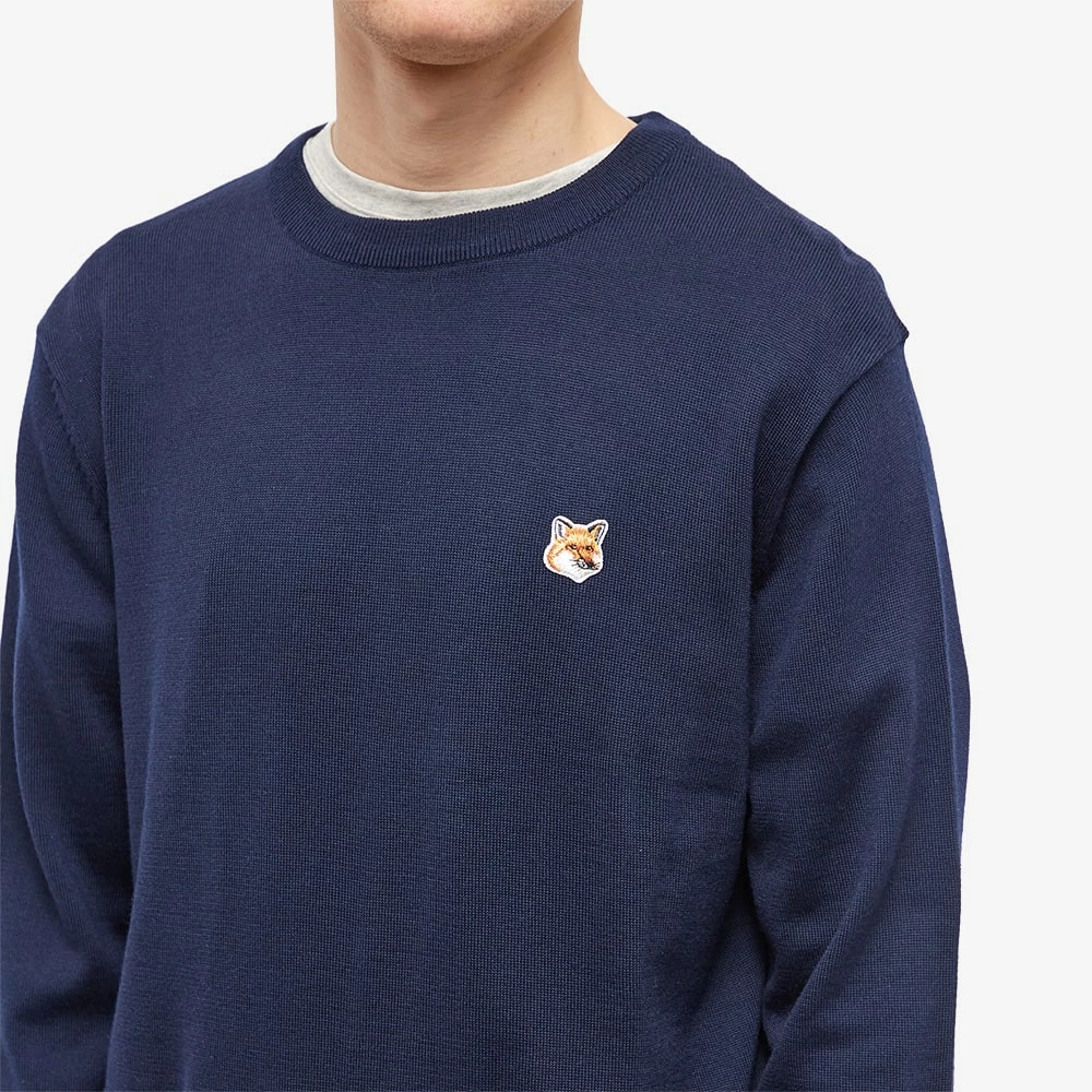 Maison Kitsune Maison Kitsuné Fox Head Patch Merino Crew Knit 5 Maison Kitsune Maison Kitsuné Fox Head Patch Merino Crew Knit - Image 5