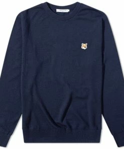 Maison Kitsune Maison Kitsuné Fox Head Patch Merino Crew Knit