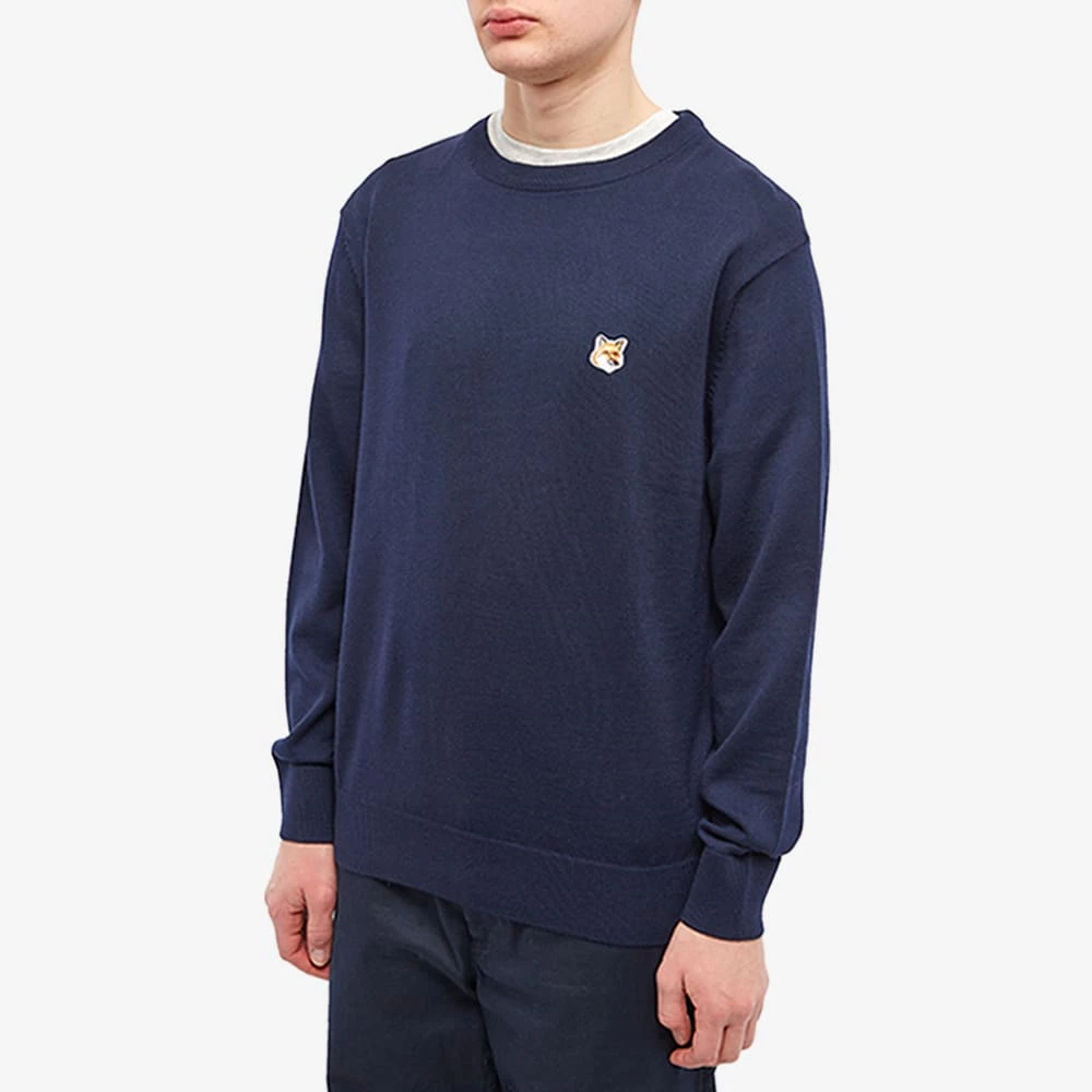 Maison Kitsune Maison Kitsuné Fox Head Patch Merino Crew Knit 2 Maison Kitsune Maison Kitsuné Fox Head Patch Merino Crew Knit - Image 2