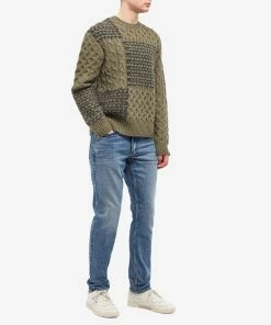 Rag & Bone Check Crew Knit -Outlet Sweaters Store 14 12 2022 jd mbs22hs025pw25 grn m9
