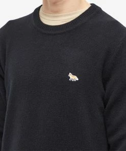 Maison Kitsune Baby Fox Patch Cosy Crew Knit -Outlet Sweaters Store 14 12 2022 mb hm00502kt1006 p199 10