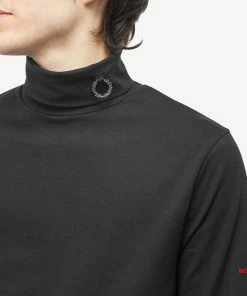 Fred Perry X Raf Simons Laurel Wreath Detail Roll Neck -Outlet Sweaters Store 15 02 23 TC SM4210 102 10 1