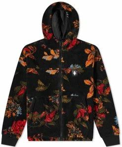 Marcelo Burlon Floral Fleece Hooded Jacket