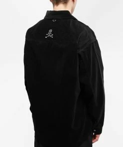 MASTERMIND WORLD Corduroy Over Shirt -Outlet Sweaters Store 16 01 2023 NS MW22S09 SH001 BLK 8 1