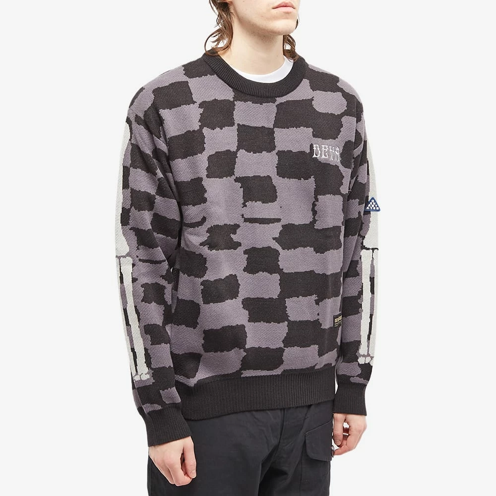 Deva States Skeletal Checkboard Crew Knit 2 Deva States Skeletal Checkboard Crew Knit - Image 2
