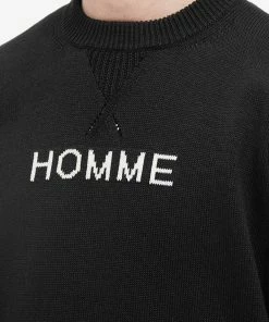 Comme Des Garçons Homme Logo Crew Knit -Outlet Sweaters Store 17 02 23 LS HK N002 1 10 1