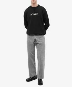 Comme Des Garçons Homme Logo Crew Knit -Outlet Sweaters Store 17 02 23 LS HK N002 1 m9 1