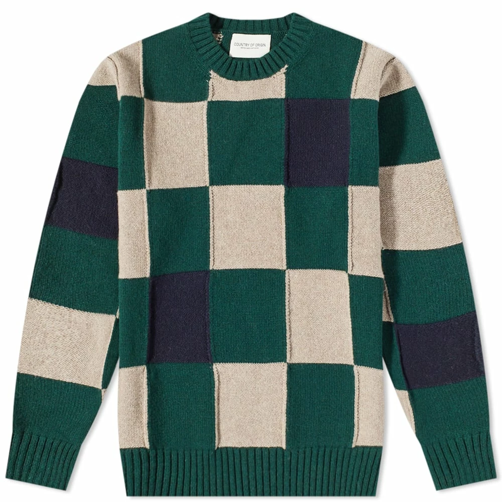 Country Of Origin Check Crew Knit 1 Country Of Origin Check Crew Knit