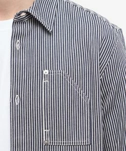 A.P.C. Gabin Stripe Work Overshirt -Outlet Sweaters Store 17 11 2022 ec coexk h02742 iai 10